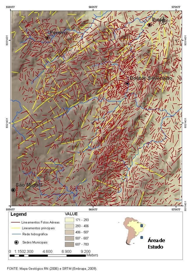 Figura 4 Lineamentos traçados por