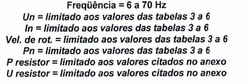 Certificação para linha de motores Ex de aptos a operar acionados por conversores de frequência Marcação de Motor Ex deapto a operar com Conversor de Frequência Ex de IIB T* Gb Classe T (Conforme