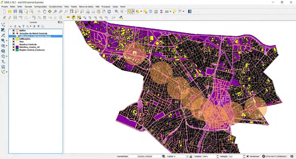 realizar interseção: edifícios que se encontra a