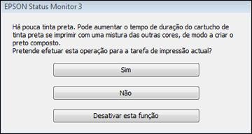 Observação: A janela aparece apenas quando você tiver selecionado Papel Normal/Bright White Paper como a configuração de tipo de papel e depende de outras configurações de impressão selecionadas.