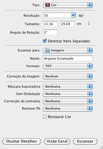 4. Selecione a configuração de Modo que indica onde você colocou o original (se