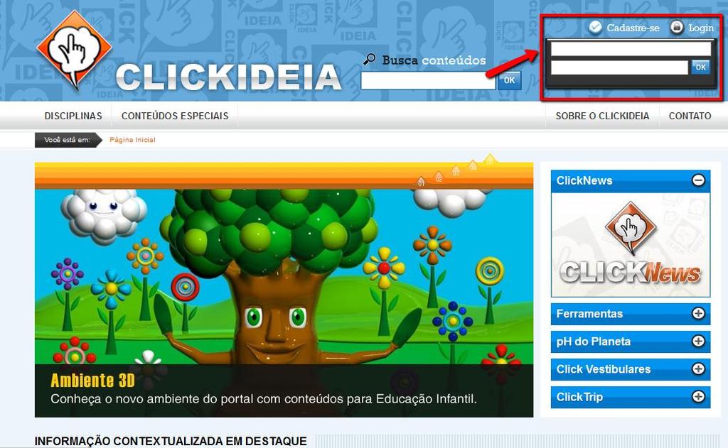 1 Tutorial: Ferramentas do Clickideia Editor de Jornal - Avançado O jornal na sala de aula 1.