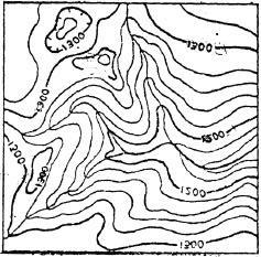 Isto é o normal para as cartas topográficas brasileiras na escala 1:100.000. Na escala de 1:50.000 com equidistância de 20 metros, as curvas de mestras são de cem em cem metros.