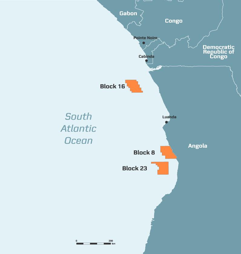 Localização dos Blocos O Bloco 16 situa-se a 250 Km, NW de Luanda Cobrindo uma superfície de 4936 Km² Profundidade de água variando de 250m a 1500m Geologia - Bacia do Baixo Congo Foi previamente