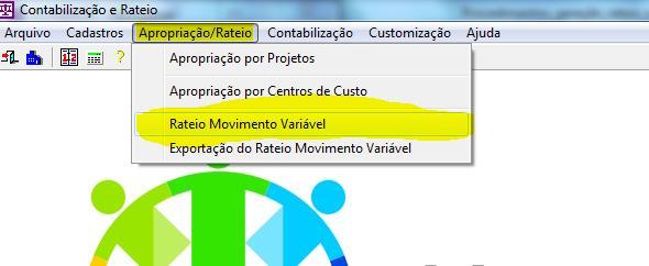 3 - Entre no modulo de contabilização e rateio.