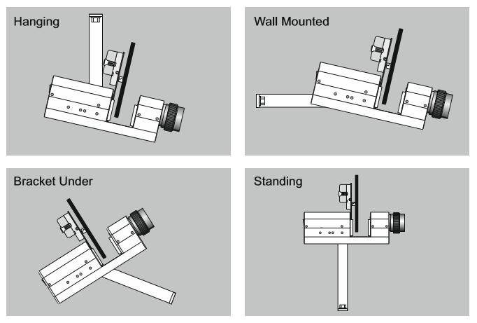 Use the projector s bracket to mount the projector in any of the following ways: Ensure that the projector is secured to a surface or structure able to bear the weight of the projector and