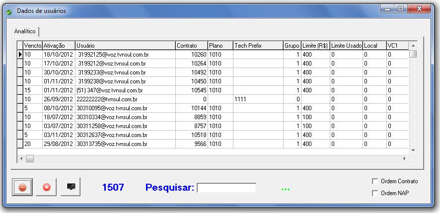 O arquivo deve estar no formato csv (MS-DOS) Ex: C:\TVN\assinantes.