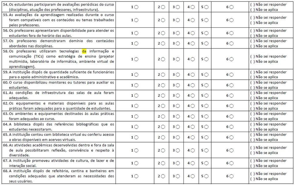 Questionário do Estudante