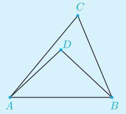 Mostre que DAC < DBC. 46. Na figura abaixo temos ABD > DBC.