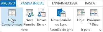 Você também pode clicar com o botão direito do mouse em um bloco de tempo na grade do calendário e clicar em Novo Compromisso.