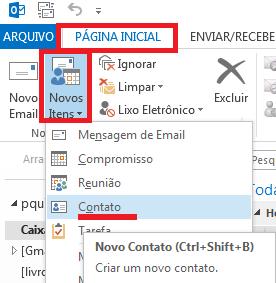 Criar um contato Contatos podem ser tão simples quanto um nome e um endereço de email, ou podem incluir informações e detalhes, como endereços, vários telefones, uma imagem, datas de aniversário do