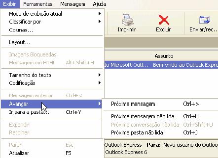 Escolhemos, por exemplo, se queremos visualizar a lista de contatos, a área de pastas, a pré-visualização de mensagens etc. Um outro detalhe importante.