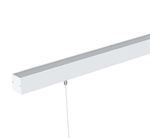 42 Aliket Basic LED linea continua sospensione Grado di protezione IP44 Aliket Basic LED linha contínua suspensão Grau de proteção IP44 Materiale: Ottica: Alimentazione: Lampade: Installazione: