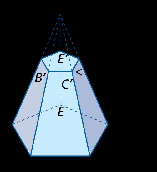 Volume de um tronco de pirâmide V tronco = V VABCDE V VA B C D E ou V tronco