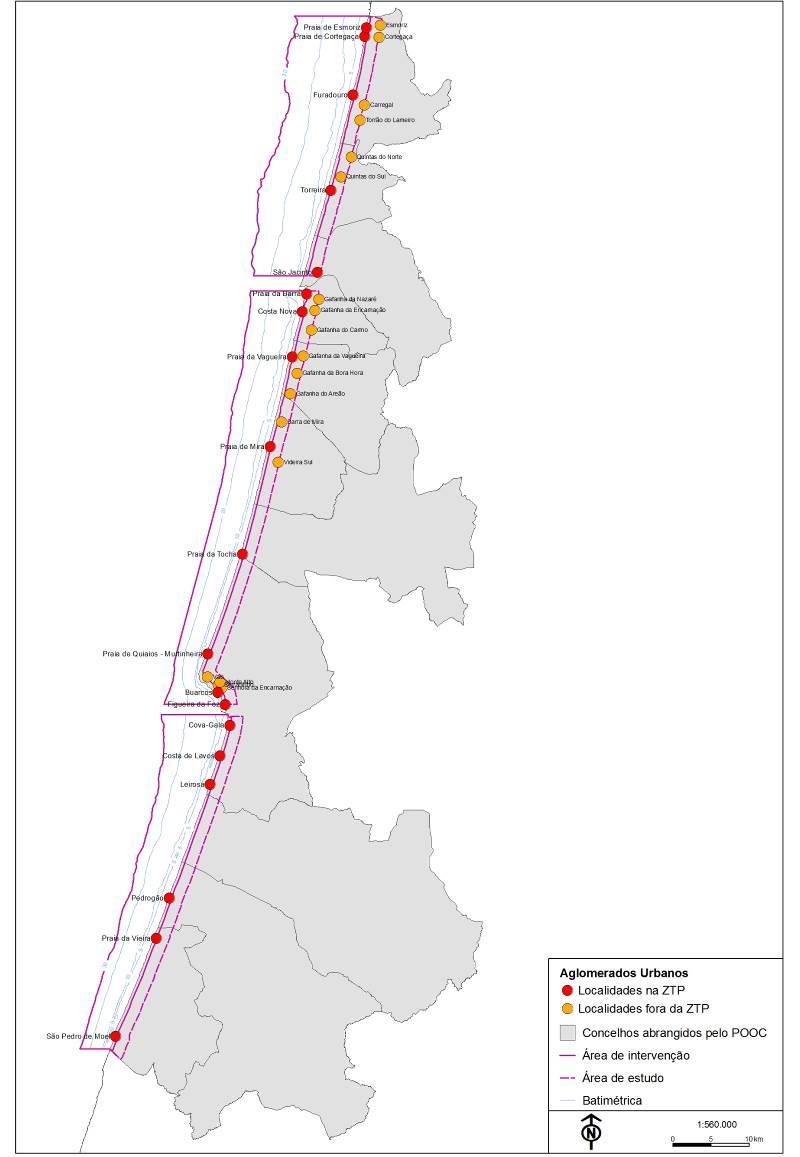 Figura 22 - Aglomerados urbanos na área de estudo.