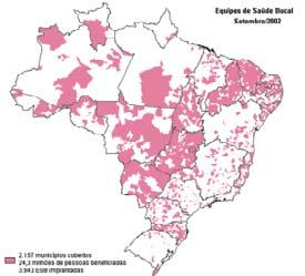 Nº Equipes Implantadas (unidade) Equipes de Saúde Bucal - Brasil Set/2002