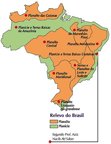 Classificação feita por Aziz AB Sáber: Classificação publicada em 1958, onde se definia: Planalto : superfície suavemente ondulada, onde se