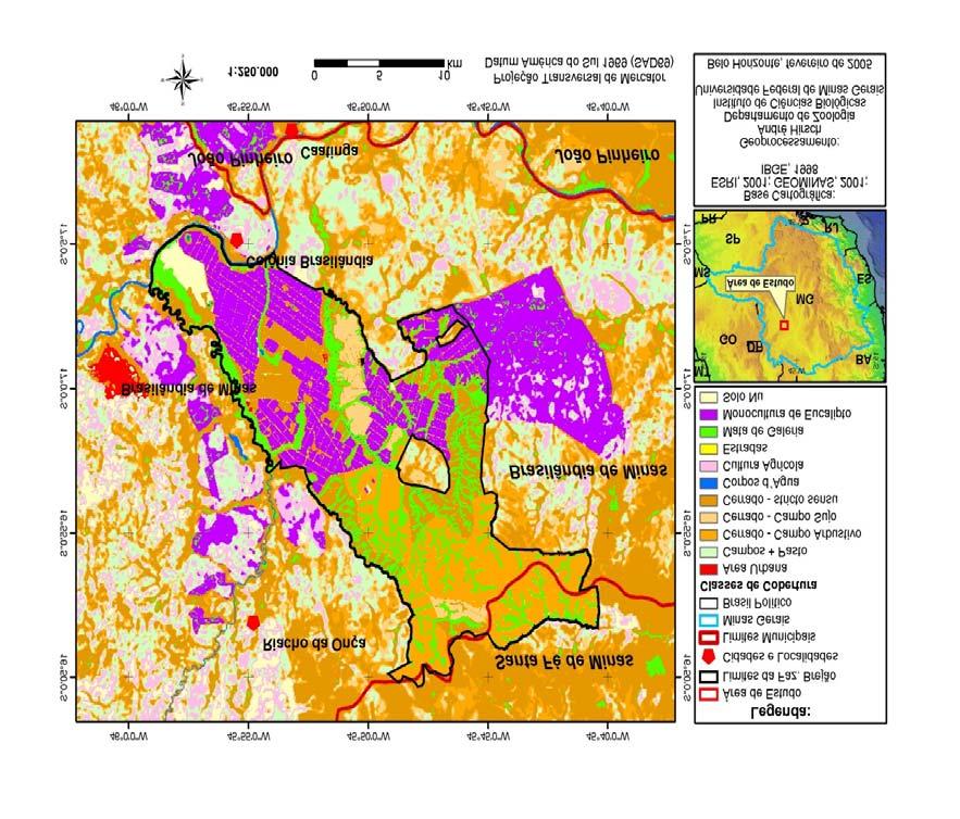 17 d) Mata-2 (M2): 17º05 29 S; 45º57 17 W; altitude: 491m. Área próxima à confluência do Ribeirão Cotovelo e do Rio Paracatu, a cerca de 100m das margens deste.