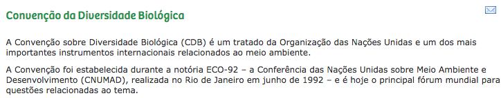 Conservação da diversidade biológica Uso sustentável da