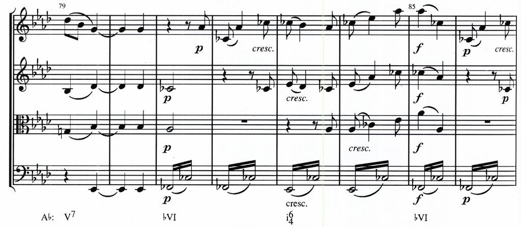 370 Harmonia Tonal - Stephan Kostka & Dorothy Payne (6 a ed.) Exemplo 25-2 Mendelssohn, Quarteto de Cordas op.