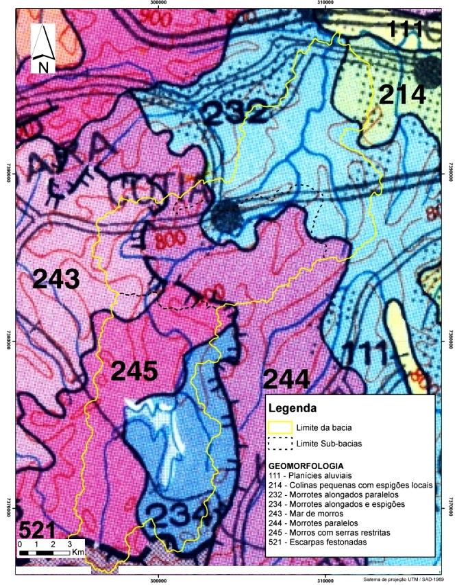 Figura 20 Mapa geomorfológico da bacia