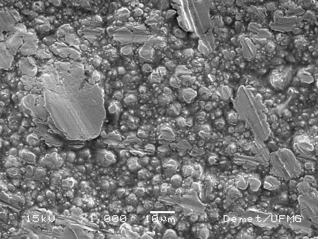 Figura 118 Micrografia do eletrodepósito de níquel; DC =5.0 A/dm²; aumento 1000 x.