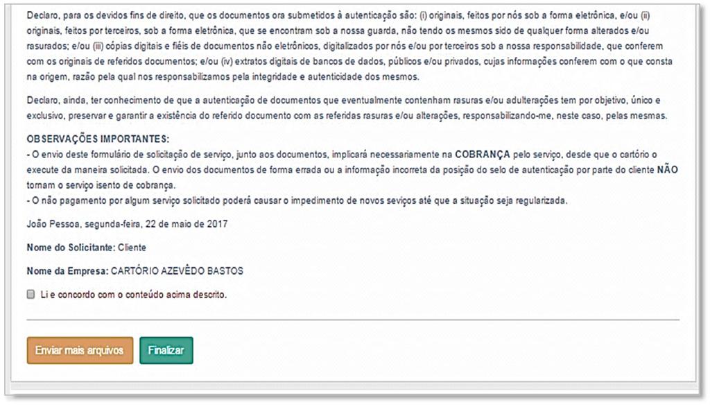 Passo 3) Clique aqui para selecionar a posição do selo no documento conforme posições no gabarito ao lado Se preferir trocar o documento ou retirá-lo da lista de documentos enviados para