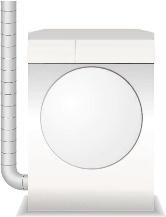 máquinas de secar Até 7 máquinas de secar podem ser ligadas a um tubo colector com parede interior lisa.