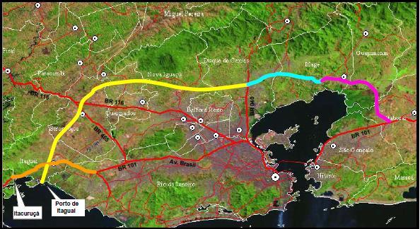 78 Figura 12 Representação do Arco Rodoviário de Acesso ao Terminal conforme Plano de Desenvolvimento e Zoneamento do Porto de Itaguaí CDRJ (2007) Em paralalelo ao projeto do arco rodoviário, já está