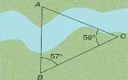 E) 5,5 km 4) (ENEM -9) Ao morrer, o pai de João, Pedro e José deixou como herança um terreno retangular de 3km km que contém uma área de extração de ouro delimitada por um quarto de círculo de raio