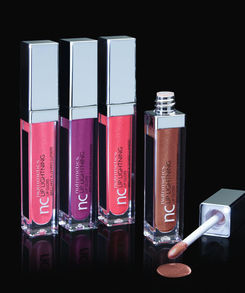 LÁBIOS BRILHANTES 78 NC Gloss Brilho Labial Nutrimetics 6,2ml cada* 1. 97022 - Blush 2. 97023 - Berry 3. 97025 - Peach 65,00 cada 4.