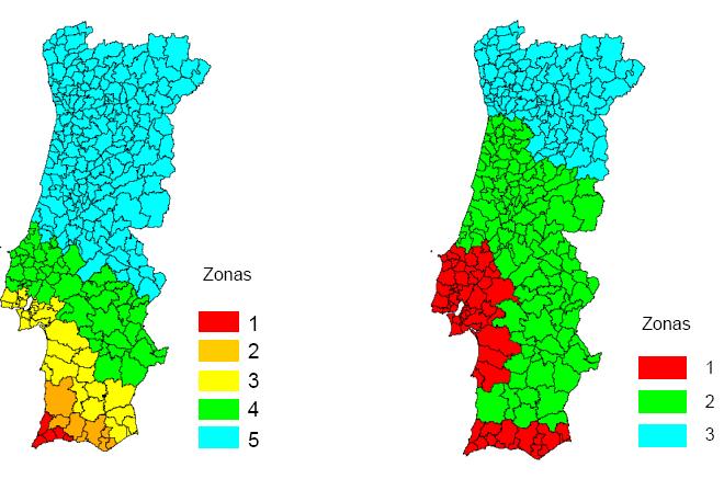 Apresentam-se de seguida os valores da aceleração máxima de referência a gr (cm/s 2 ) em rocha nas várias zonas sísmicas.