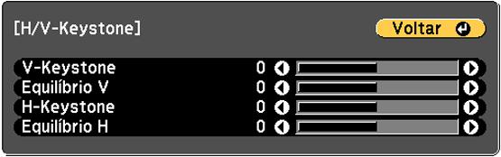 3. Selecione o menu Definição e pressione Enter. 4. Selecione a configuração Correção Geométrica e pressione Enter. 5.