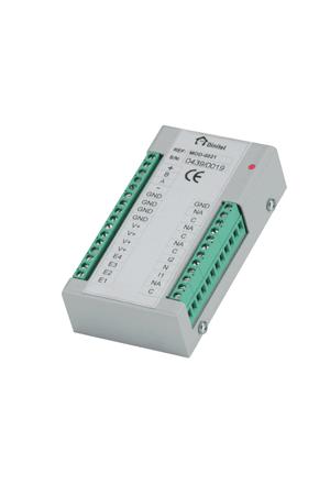 MOD-0021 Ampliação simples e modular Ampliação de: 4 entradas (Digitais, analógicas ou 1 incêndio). 4 saídas (Digitais ou 2 variadores). Bateria.