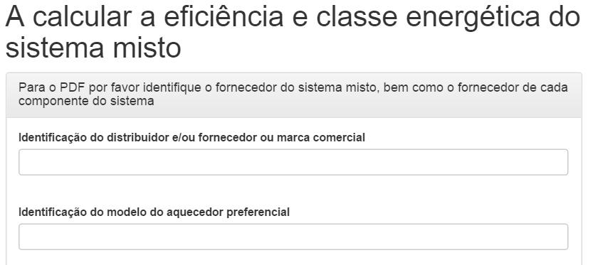 TUTORIAL PARA A FERRAMENTA ONLINE Sistema misto de aquecimento de água quente Quinto passo: edição da etiqueta energética «Calculate» acede à versão preliminar da etiqueta, permitindo ainda a edição