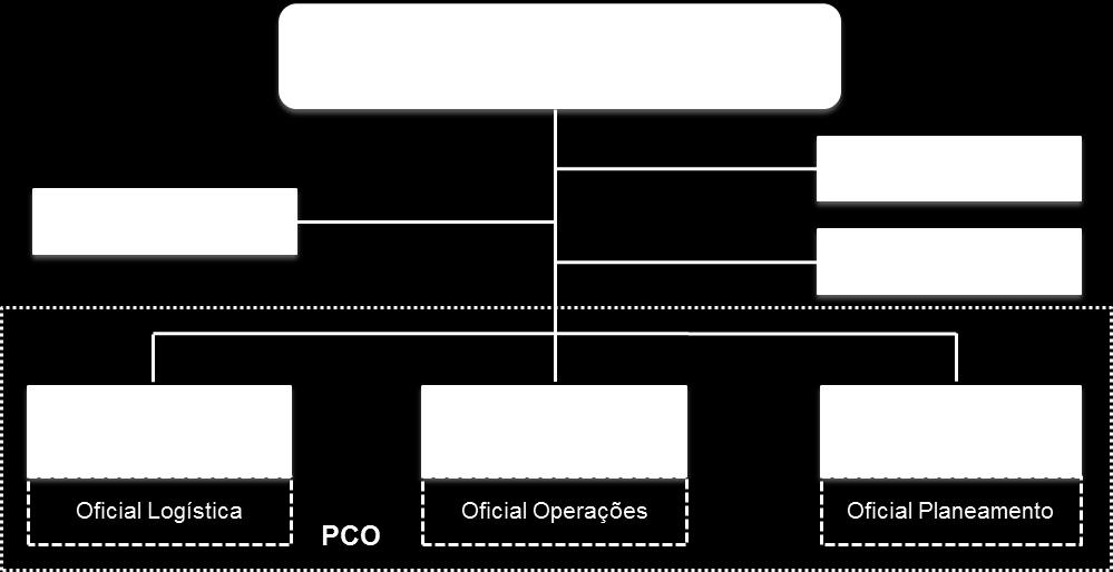 Figura 3 Organização do Posto de Comando Operacional (PCO) Sectorização do Teatro de Operações (TO): O TO organiza-se em setores a que correspondem zonas geográficas ou funcionais conforme o tipo de