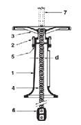 PEDESTAIS DE SUSPENSÃO SIMPLES PSS Características Construtivas Nº Componentes Material 1 Corpo Ferro dúctil NBR 6916 classe 42012 2 Chapéu Ferro dúctil NBR 6916 classe