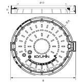 KORUMIN Características Ferro Dúctil, Classe D 400 (ruptura >400 kn). Travamento automático por barra elástica de ferro dúctil.