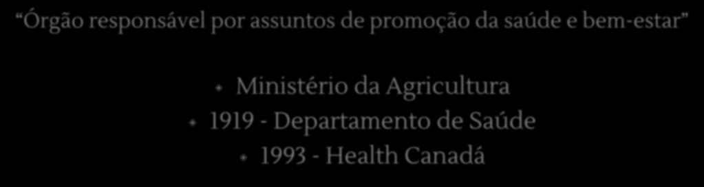 Health Canada Órgão responsável por