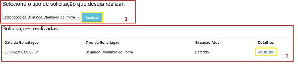 Após o aluno acessar o SIGA e clicar na opção Protocolo,a interface do sistema é exibida conforme mostra a Figura 3, dividida em duas áreas. Figura 3 Perfil do aluno 1.