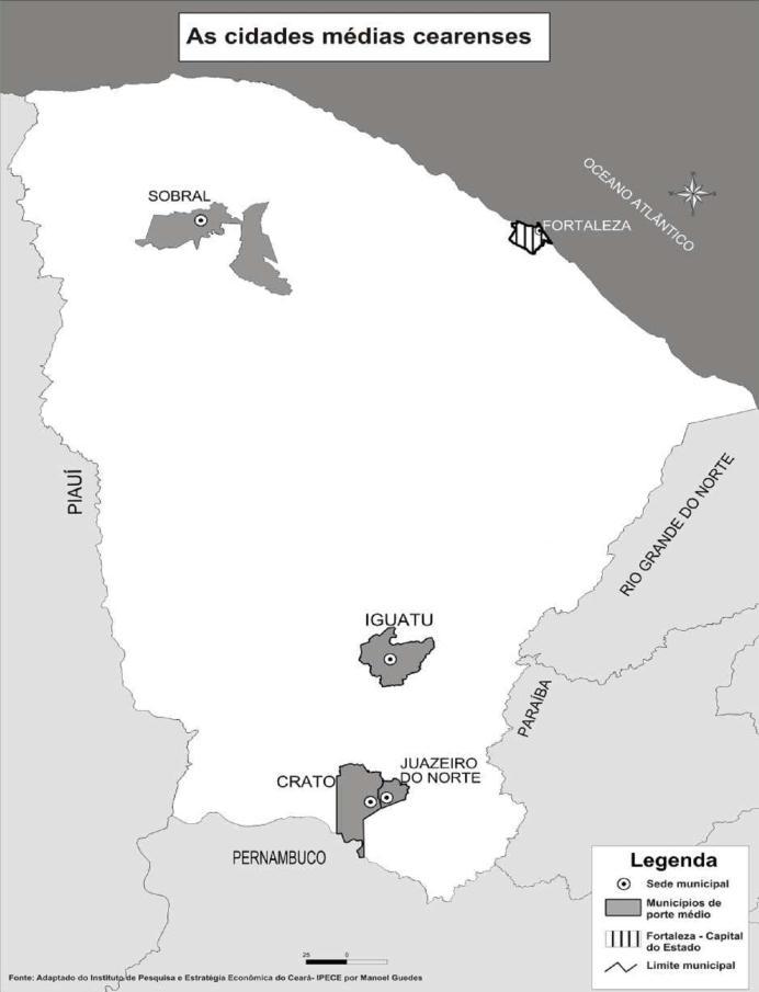 27 qual por muito tempo foi a principal cidade do sul do Ceará 5, Juazeiro do Norte, a partir do final da década de 1970, tomou a dianteira e assumiu o posto de cidade central do Cariri cearense, o