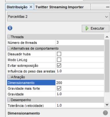 Dica de sobrevivência Utilize Force Atlas 2 e configure alguns parâmetros: Para não