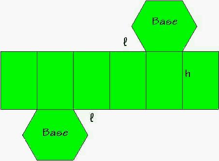 h Área lateral de um prisma reto com base poligonal regular A área lateral de um prisma reto que tem por base uma região poligonal regular de n lados é dada pela soma das áreas das faces laterais.