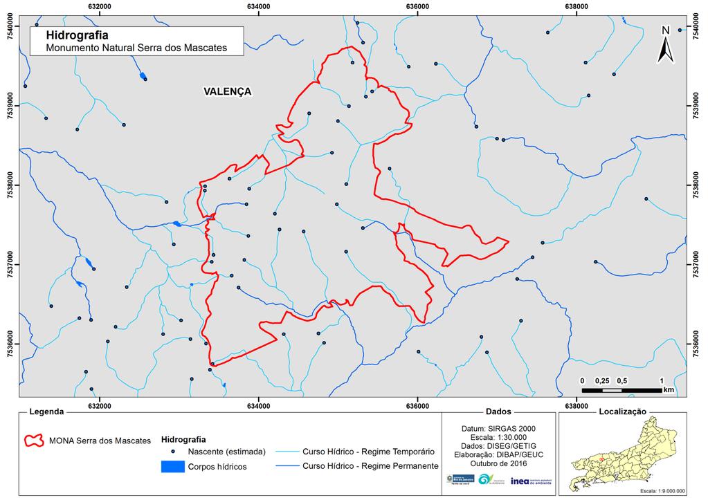 Figura 12 Hidrografia da região onde se