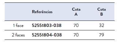 Dimensões (mm) Acessórios Bases Quadro decorativo e suporte Prolongamentos