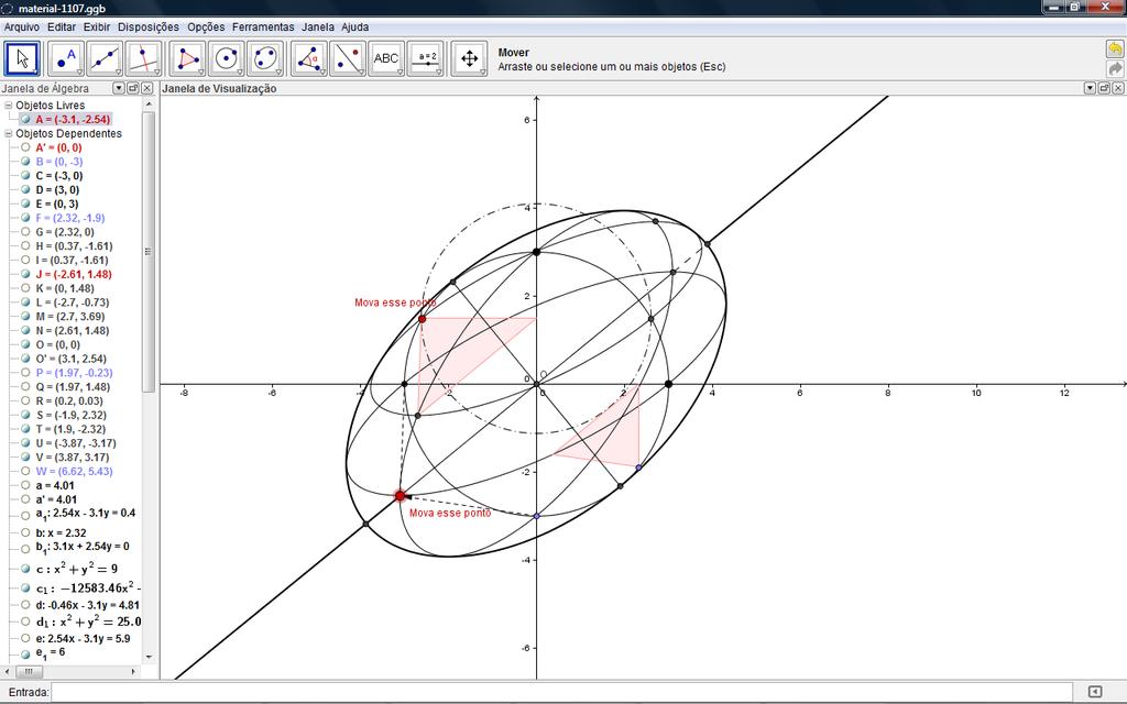exemplo, uma circunferência pode ser modificada arrastando um de seus pontos pela tela do computador ou então modificando sua equação algébrica.