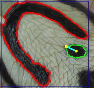 contorno mais distante da mesma - Distância entre o centroide e o