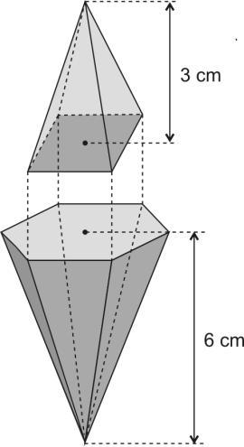 9) (EsPCEx 010) Na figura abaixo, está representado um sólido geométrico de 9 faces, obtido a partir de um cubo e uma pirâmide.