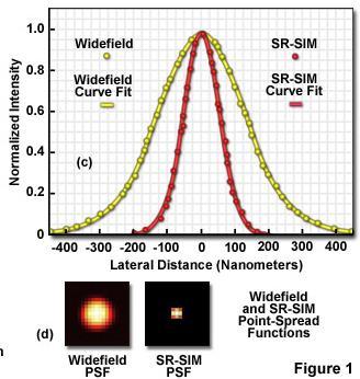 Iluminação Estruturada de Microscopia (SIM) A amostra é iluminada seguindo um padrão grade.