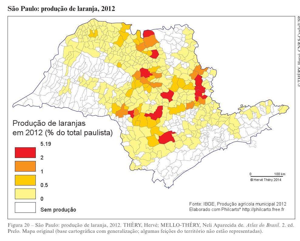 2. Observe o mapa a seguir e, com o auxílio de um mapa político do Estado de São Paulo, responda às questões.